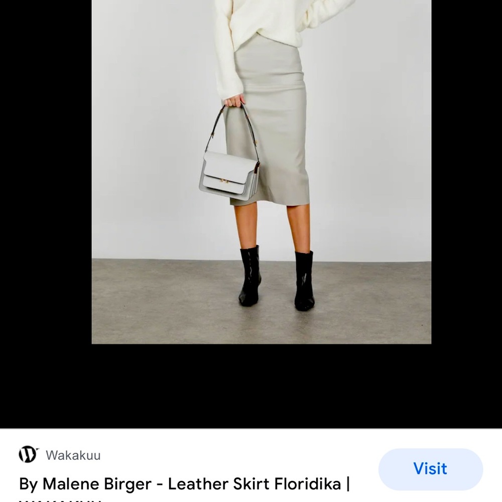 NWT By MALENE BIRGER Gray Embossed Leather Pencil Skirt - Picture 4 of 13